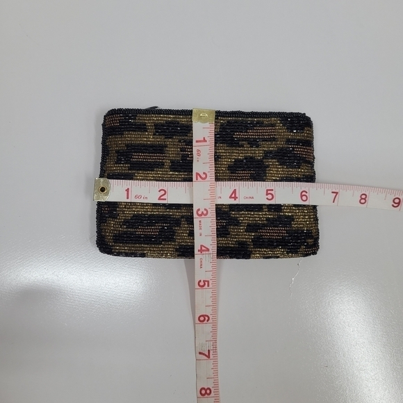 Vintage Neiman Marcus Petite Beaded Evening Clutch Coin Purse Animal Print Small - Picture 10 of 11